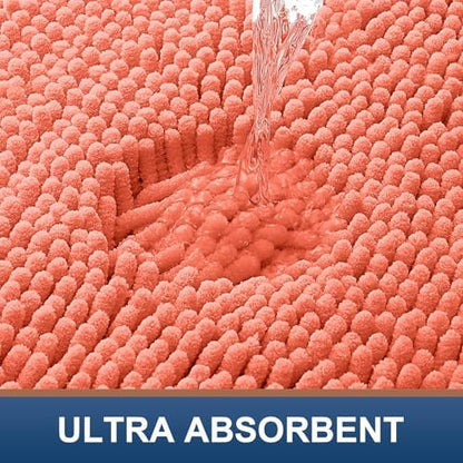 Smiry Bathroom Rugs 44X24, Luxury Chenille Extra Soft Absorbent Bath Mat