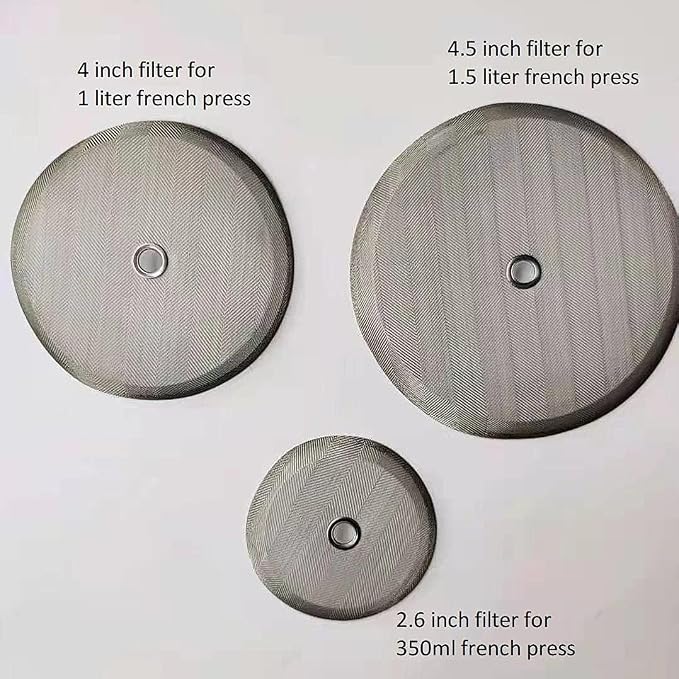 4 Pack French Press Filters 4.5 inch Replacement Screen 50 Oz/12 cups | Screen Replacement Filter