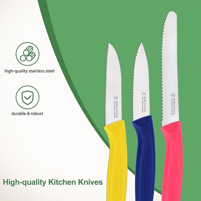 Paring Knife Set 6PCS, Ultra Sharp Kitchen Knives, Cutting & Peeling Knives, Kitchen Knives for Home Essentials, PP Plastic Handle-Multicolored