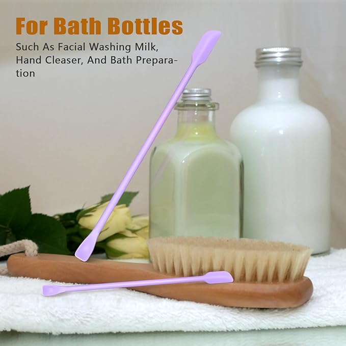 Silicone Spatula Set (3Pcs) - Mini Scraper Tool for Beauty & Food （Reach Every Last Drop - Multi-Size Spatulas for Makeup Jars, Lotion Bottles & Kitchen Containers） Purple