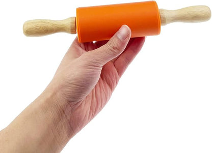 18 Pack Mini Small Rolling Pin 9 Inch Kids Rolling Pin Wooden Handle for Home Kitchen (18)