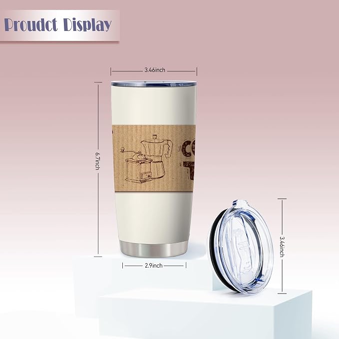 ATHAND Funny Coffee Tumbler,Eeffoc Is Coffee Spelled Backwards,20 Oz Insulated Stainless Steel Tumbler with Lid,Sarcastic Coffee Mugs,Novelty Gifts for Women, Men,1 Pcs
