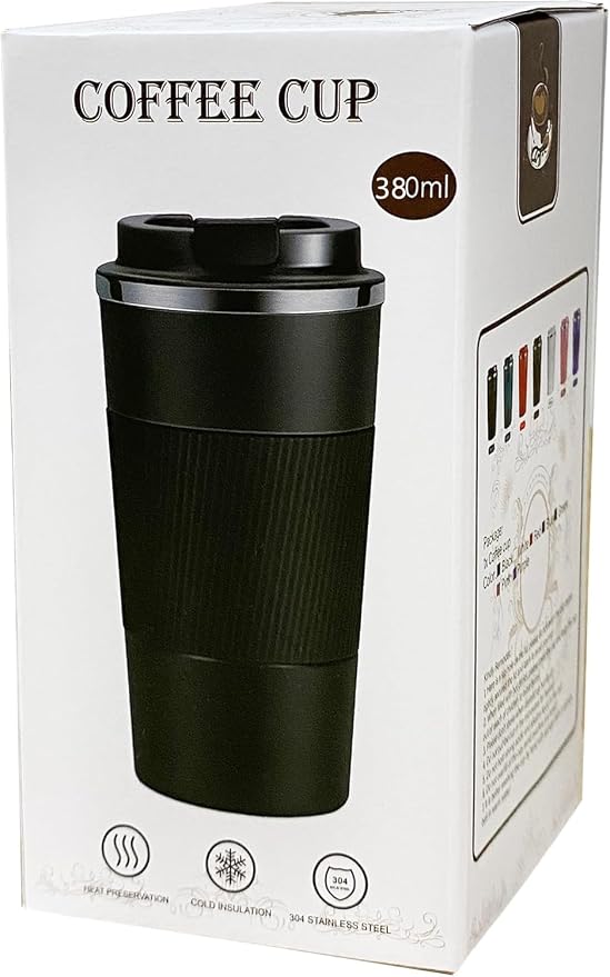 YINJAM 12oz Travel Coffee Mug Insulated Coffee Cups to Go with Leakproof Lid Vacuum Stainless Steel Double Walled Thermal Car Coffee Tumbler for Hot Cold Iced Tea Drinks Reusable (Red, 12oz)