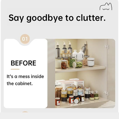 Pull Out Cabinet Organizer, Slide Out Pantry Shelves with Nylon Adhesive, Heavy Duty Sliding Drawer Pantry Shelf for Pantry Kitchen Home Bathroom Under Sink