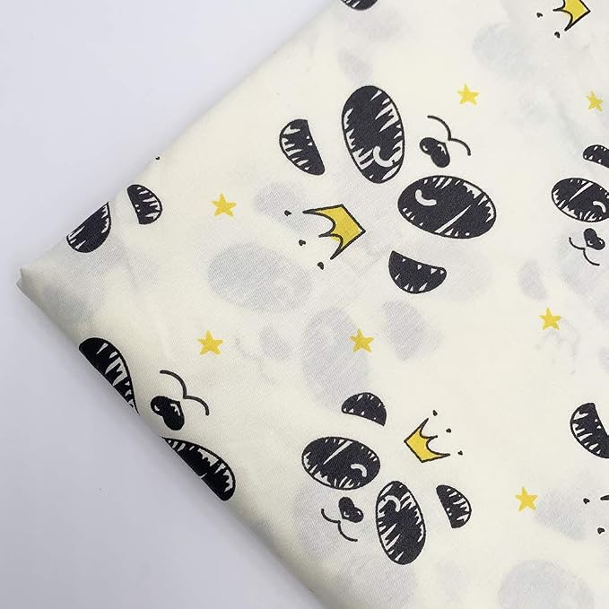 7 pcs 20" x 20" Cotton Fabric DIY Making Supplies Quilting Patchwork Fabric Fat Quarter Bundles DIY for Quilting Cotton Patchwork Cushions (Crown Bear, 20" x 20")