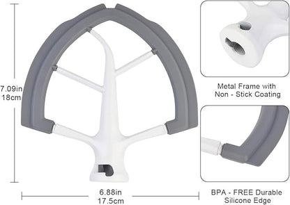 Roabertic Flex Edge Beater for KitchenAid Bowl-Lift Stand Mixer - 6 Quart Flat Beater Paddle with Flexible Silicone Edges