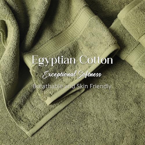 Superior Egyptian Cotton Ultra Plush & Absorbent, 6 Piece Set, Forest Green