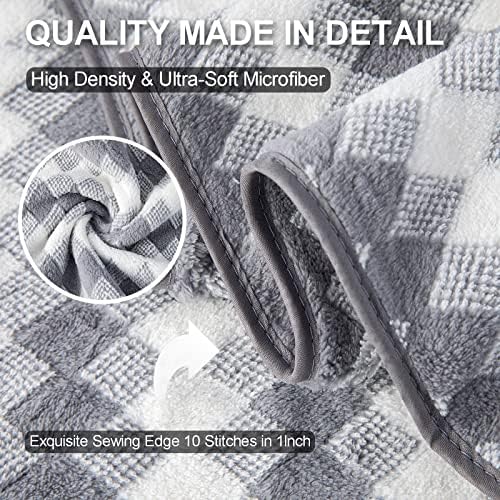 Gray Hand Towels Set 2 Pack-16“x31” Ultra Soft Microfibers Bathroom Towel Set Highly Absorbent Quick Dry Luxury Premium Towel Lightweight Cozy Durable Hand Towel Collection Hotel Spa Gym Kitchen