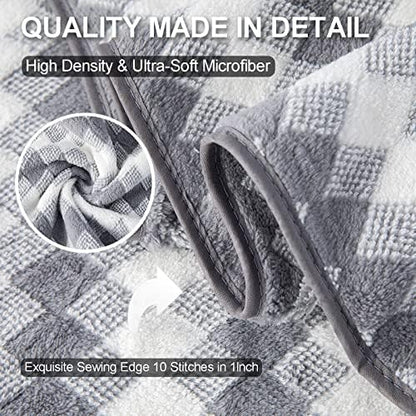 Gray Hand Towels Set 2 Pack-16“x31” Ultra Soft Microfibers Bathroom Towel Set Highly Absorbent Quick Dry Luxury Premium Towel Lightweight Cozy Durable Hand Towel Collection Hotel Spa Gym Kitchen