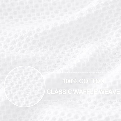 Homaxy 100% Cotton Waffle Weave Kitchen Dish Cloths, Ultra Soft Absorbent Quick Drying Dish Towels, 12 x 12 Inches, 6-Pack, White
