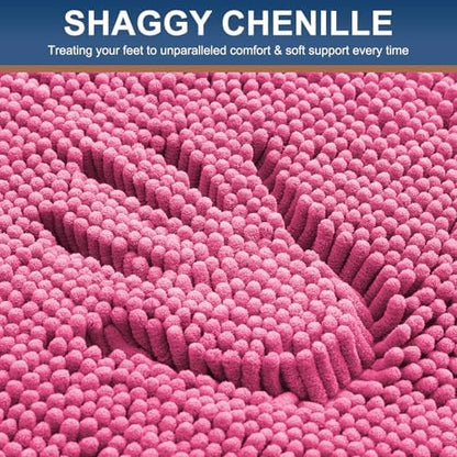 Smiry Bathroom Rugs 36X24, Luxury Chenille Extra Soft Absorbent Bath Mat