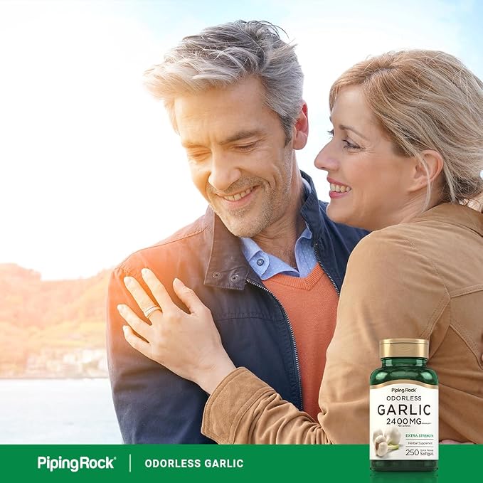 Piping Rock Odorless Garlic Supplement | 250 Softgels | Herbal Extract for Women and Men | Extra Strength | Non-GMO, Gluten Free