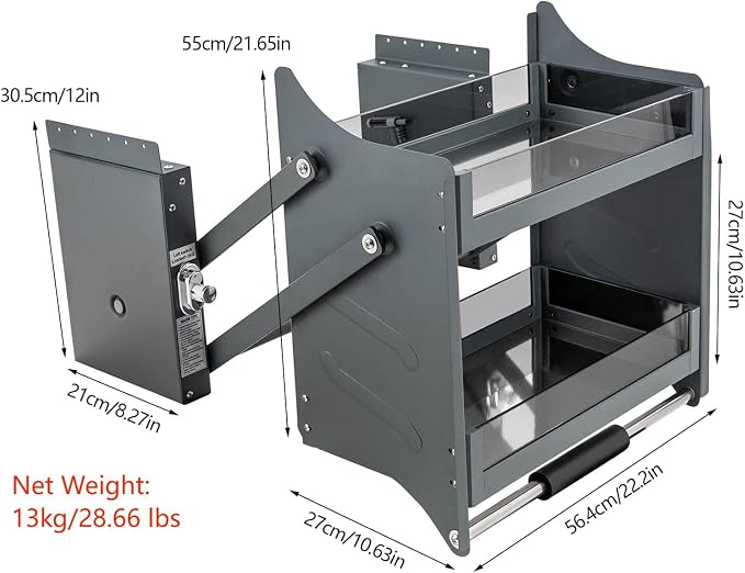 Pull Down Cabinet Organizer, 2-Tier Pull Down Shelf, Heavy-Duty Pull Down Spice Rack, Upper Kitchen Wall Cabinet Storage Organizer, for Kitchen Appliance(24inch Cabinet) (style1)
