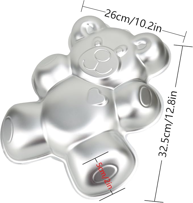 Bear Shape Cake Pan, Kids 3D Birthday Cake Pan, Aluminum Alloy Cake Molds Nonstick Baking Tools