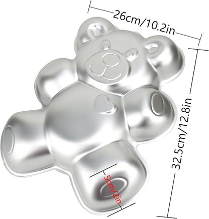 Bear Shape Cake Pan, Kids 3D Birthday Cake Pan, Aluminum Alloy Cake Molds Nonstick Baking Tools