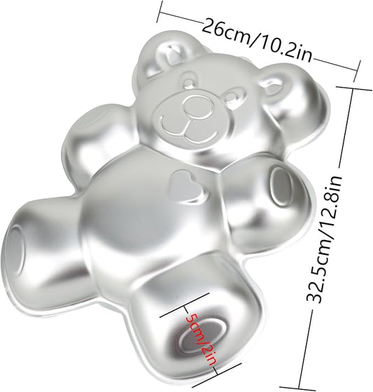 Bear Shape Cake Pan, Kids 3D Birthday Cake Pan, Aluminum Alloy Cake Molds Nonstick Baking Tools