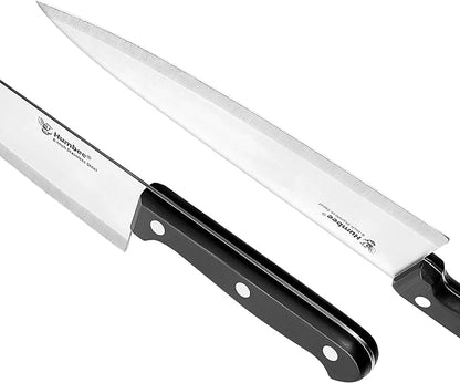 8-Inch Chef Knife – Full Tang Razor-Sharp High Carbon Stainless Steel Blade – Hollow Grind Edge – Ergonomic Grip Handle – Professional Kitchen Knife, Black
