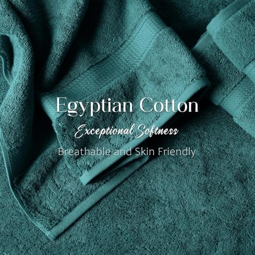 Superior Egyptian Cotton Plush & Absorbent, Bath Towel Set of 4, Teal
