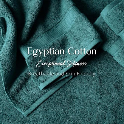 Superior Egyptian Cotton Plush & Absorbent, Bath Towel Set of 4, Teal