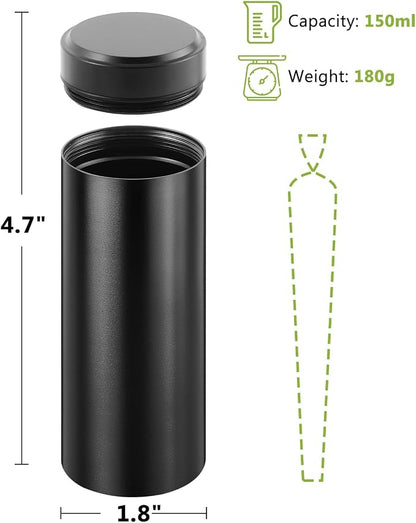 OZCHIN Aluminum Storage Jar Portable Airtight Smell Proof Container Bottle Multipurpose Storage Container for Spices, Coffee & Teas 196 ml