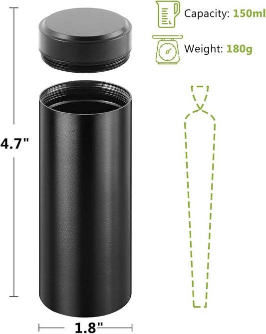 OZCHIN Aluminum Storage Jar Portable Airtight Smell Proof Container Bottle Multipurpose Storage Container for Spices, Coffee & Teas 196 ml