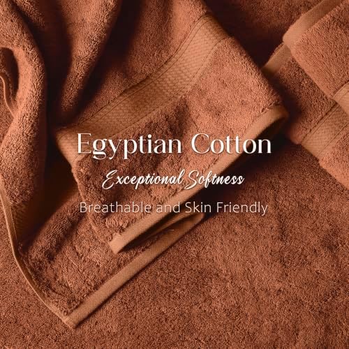 SUPERIOR Egyptian Cotton Ultra Plush & Absorbent, 12 Piece Set, Rust