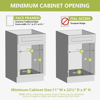 LOVMOR Pull Out Cabinet Organizer, Pull Out Drawers for Cabinets, Slide Out Wood Drawer, 8" High Pull Out Shelf for Kitchen Cabinet Pantry, 10½" W×21" D