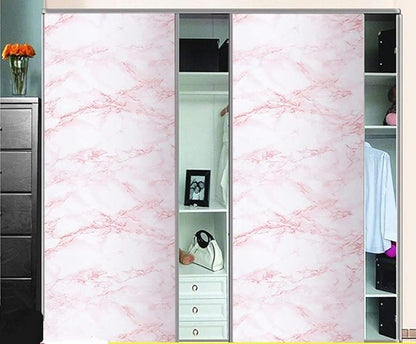 practicalWs 15.7 in x 236.2 in Self-Adhesive White Pink Marble Removable Wallpaper Decor Decals Decoration Textured Panel Table Countertops Cabinets Drawer Shelf Wall Crafts Wall Paper Decorations