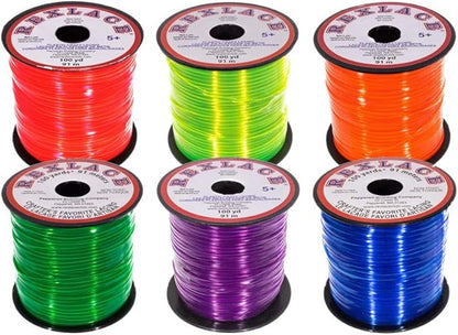 Craft County Rexlace Multicolor Bundle Packs – 100 Yards of Each Color (Clear Primary)