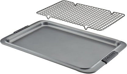 Anolon Advanced Nonstick Bakeware/Baking Sheet and Cooling Rack Set, 2 Piece, Gray