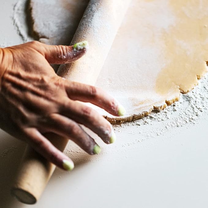 French Rolling Pin for Baking Pasta Pizza Bread, Natural Beech Wood Dough Roller(15.75 Inches)