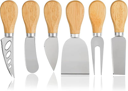 Cheese Knives Set - Cheese Knife, Cheese Spreader, Cheese Fork, Cheese Slicer, Cheese Cutter, Butter Knife – 6PCS Mini Stainless Steel Cheese Knives - Cheese Knife Set for Charcuterie Board