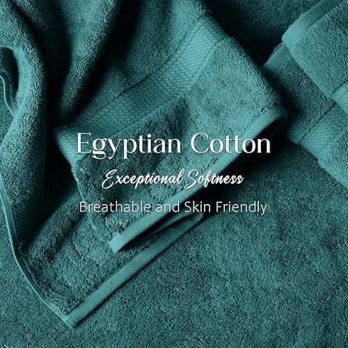 SUPERIOR Egyptian Cotton Ultra Plush & Absorbent, 12 Piece Set, Teal