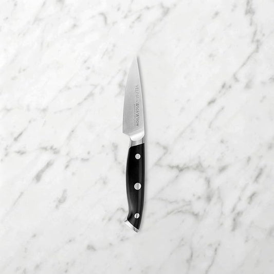 WICKWILLOW 3.5 Inch Paring Knife - Razor Sharp German Steel - Small Kitchen Knife for Home Cooks - Peeling, Trimming & Precision Work - Full Tang & Ergonomic Handle - Gift Box - Velina Series