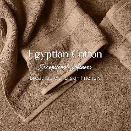 SUPERIOR Egyptian Cotton Ultra Plush & Absorbent, 6 Piece Set, Latte