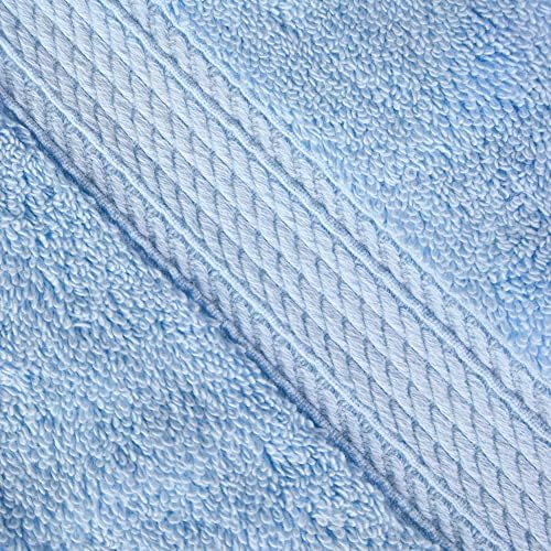 Superior Egyptian Cotton Plush & Absorbent, Face Towel Set of 6, Light Blue