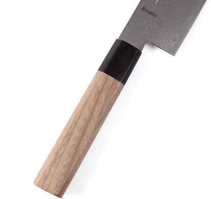 Japanese Vegetable Knife Damascus ZA18 69 Layer Octagonal Walnut Handle, Nakiri 6.3-inch (160mm)