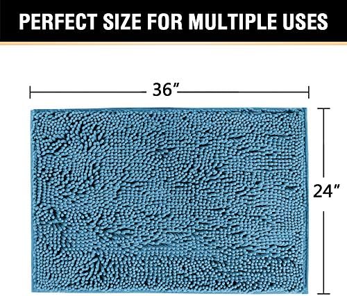 H.VERSAILTEX Bath Mat for Bathroom Non Slip Luxury Chenille Ultra Soft Bath Rugs 24x36 Absorbent Non Skid Shaggy Rugs Washable Dry Fast Plush Area Carpet Mats for Indoor, Bath Room, Tub - Dark Teal