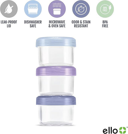 Ello Color Lock 8PC Mixed Glass Food Storage Sets, Leak-Proof Glass Food Storage Containers