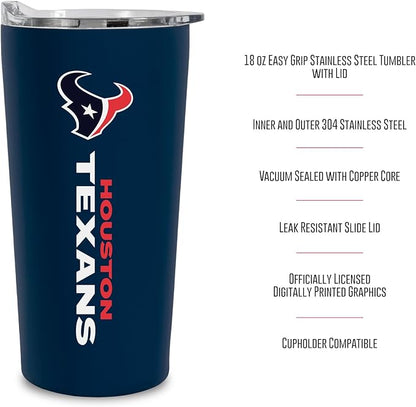 Rico Industries NFL Football Soft Touch, Easy Grip Tumbler