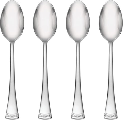 Lenox Flatware Set, Portola Teaspoons Set, Service For 4, 18/10 Stainless Steel, Mirror Finish, Dishwasher Safe, Kitchen Utensils Sets, Home And Kitchen Utensils, Spoons, Teaspoons (Silver, 4 Pieces)