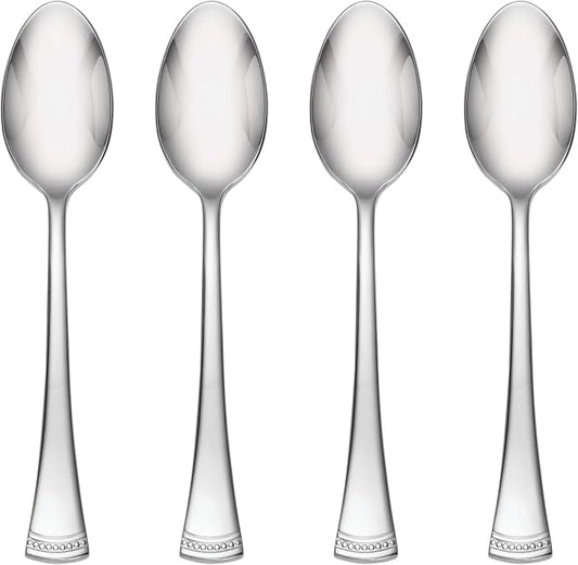 Lenox Flatware Set, Portola Teaspoons Set, Service For 4, 18/10 Stainless Steel, Mirror Finish, Dishwasher Safe, Kitchen Utensils Sets, Home And Kitchen Utensils, Spoons, Teaspoons (Silver, 4 Pieces)
