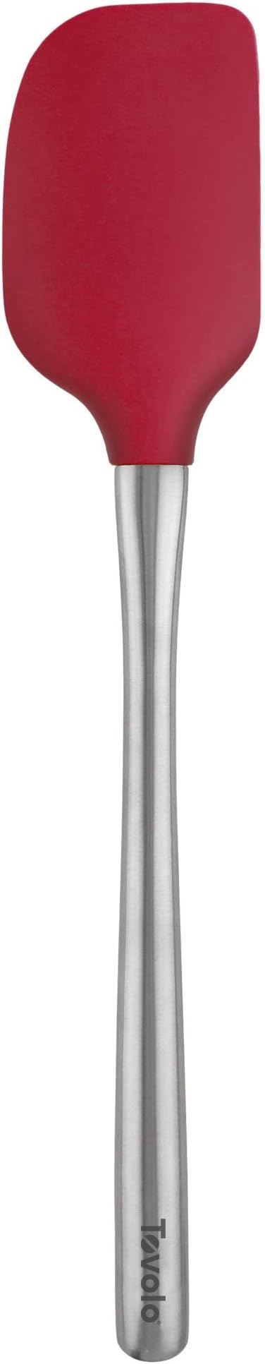 Tovolo Flex-Core Silicone Spatula Metal Handle for Scraping Bowls Mixing and Baking, Dishwasher Safe Heat Resistant Stainless Steel Silicone Spatula for Cast Iron and Nonstick Cookware, Cayenne Red