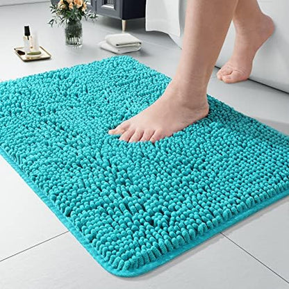 LOCHAS Luxury Bathroom Rug Shaggy Bath Mat 20 x 32 Inch, Teal Blue