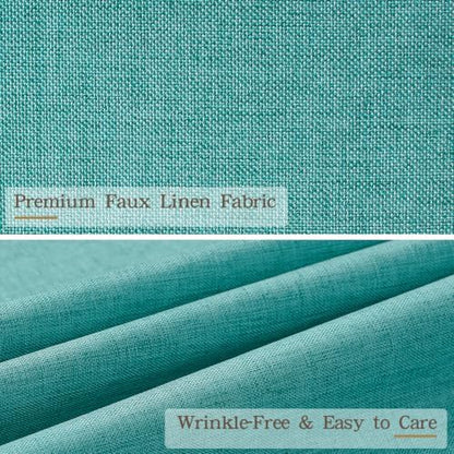 Furlinic Scalloped Shower Curtain 72x96 Extra Long Waterproof No Hook Teal