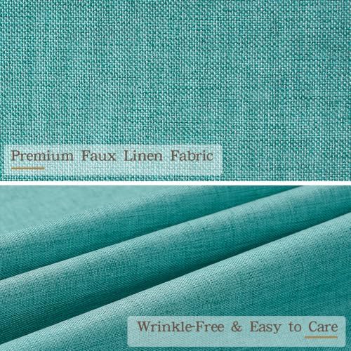 Furlinic Scalloped Shower Curtain Waterproof No Hook Teal 72x75 Boho Fabric