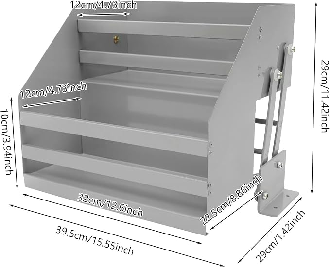 Pull Down Shelf Cabinet Organizer, High Lifting Basket Plate Organizer, 2-Tier Retractable Large Capacity Kitchen Storage Shelf Organizer for Kitchen Appliance Bar Cafe Storage