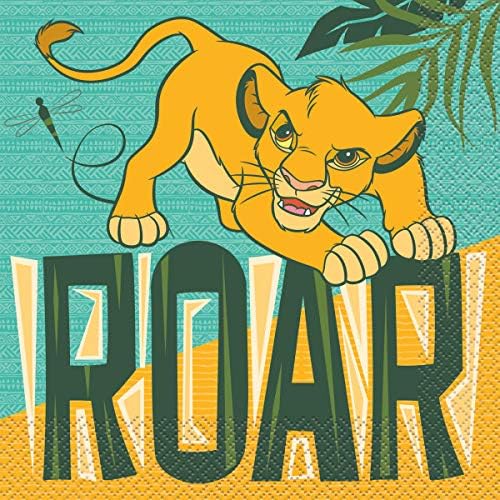 Lion King Birthday Party Baby Shower Supplies Bundle Pack includes 16 Lunch Dinner Plates, 16 Napkins, 16 Cups, 1 Table Cover, 1 Banner