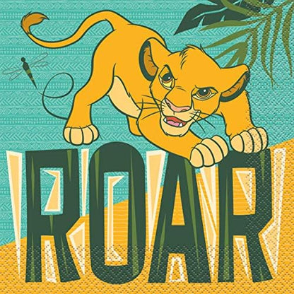 Lion King Birthday Party Baby Shower Supplies Bundle Pack includes 16 Lunch Dinner Plates, 16 Napkins, 16 Cups, 1 Table Cover, 1 Banner