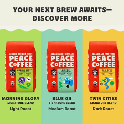 Peace Coffee Guatemala Single Origin Ground Dark Roast Coffee, 5 lb, Organic Fair Trade, Smooth, Deep Flavor, Shade Grown, Fresh Roasted